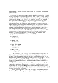Modality Effects in Nominal Possessive Constructions: the 'His