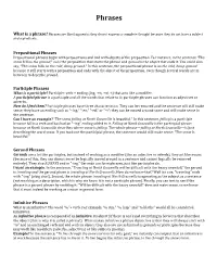 Phrases & Clauses