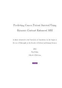 Predicting Cancer Patient Survival Using Dynamic Contrast Enhanced MRI