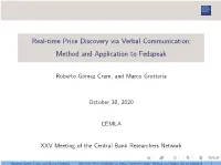 Real-Time Price Discovery Via Verbal Communication: Method and Application to Fedspeak