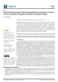 Young-Earth Creationism, Creation Science, and the Evangelical Denial of Climate Change