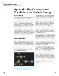 Appendix: Key Concepts and Vocabulary for Nuclear Energy
