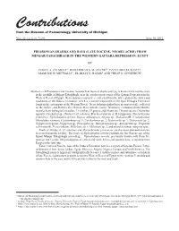 Contributions from the Museum of Paleontology, University of Michigan