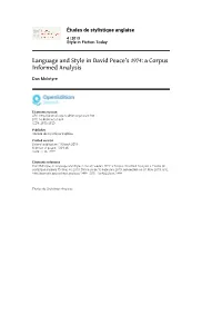 Language and Style in David Peace's 1974: a Corpus Informed Analysis