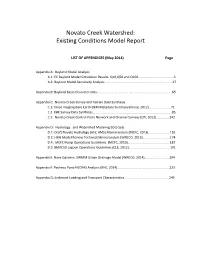 Novato Creek Watershed: Existing Conditions Model Report