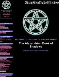 Public Domain Alexandrian Book of Shadows