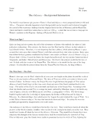 The Odyssey – Background Information