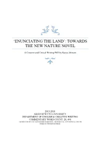 Towards the New Nature Novel