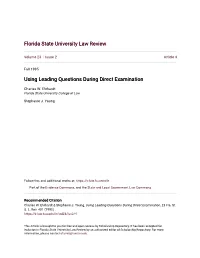 Using Leading Questions During Direct Examination