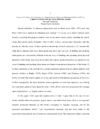 1 a REFUTATION of QUALIA-PHYSICALISM Michael