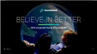 2020 Corporate Social Responsibility Governance | Environment | Society | Appendix