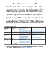 2021 Approved Vendors