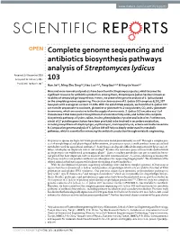 Complete Genome Sequencing and Antibiotics Biosynthesis Pathways