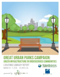 Great Urban Parks Campaign Convening Summary Report