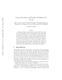 Group Structures on Families of Subsets of a Group