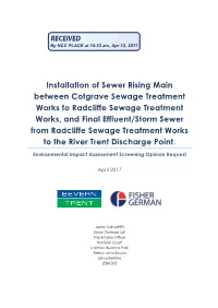 Installation of Sewer Rising Main Between Cotgrave Sewage