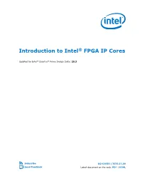 Introduction to Intel® FPGA IP Cores