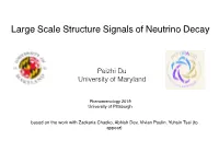 Large Scale Structure Signals of Neutrino Decay
