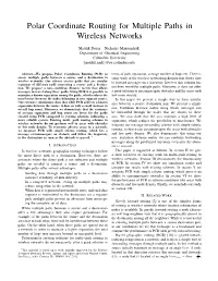 Polar Coordinate Routing for Multiple Paths in Wireless Networks
