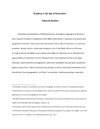 Prophecy in the Age of Revolution.1 Deborah Madden
