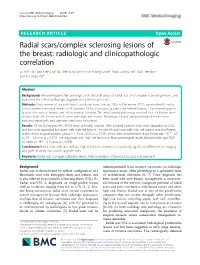 Radial Scars/Complex Sclerosing Lesions of the Breast