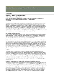 Statement / by Donald Kohn ... Before the Subcommittee On