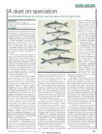 A Duet on Speciation a Synthesis of Ideas About How Species Arise Hits the Right Note