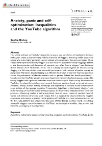 Anxiety, Panic and Self-Optimization