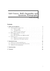 Bell's Inequality and Quantum Tomography
