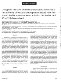 Changes in the Rates of Field Isolation and Antimicrobial Susceptibility Of