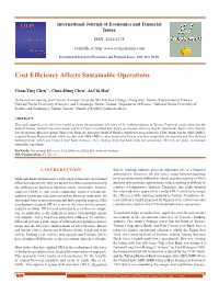 Cost Efficiency Affects Sustainable Operations
