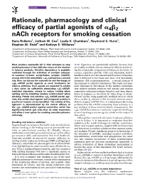Rationale, Pharmacology and Clinical Efficacy of Partial Agonists of A4b2