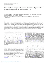 Serotonin Functioning and Adolescents' Alcohol