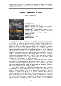 Suburra O Las Entrañas De Roma”