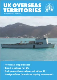 Uk Overseas Territories the Newsletter of Ukota · September 2018
