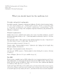 What You Should Know for the Midterm Test