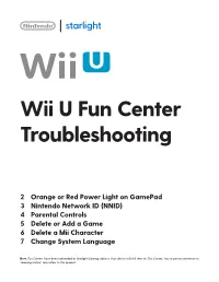 Wii U Fun Center Troubleshooting