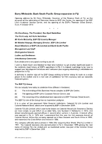 Barry Whiteside: Bank South Pacific Group Expansion in Fiji