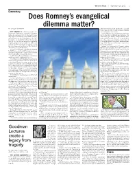 Does Romney's Evangelical Dilemma Matter?