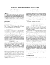 Exploring Interaction Patterns in Job Search
