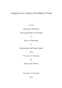 Fragment of an Analysis of the Mother in Freud