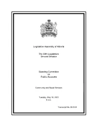 Legislative Assembly of Alberta the 30Th Legislature Second Session
