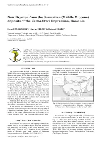 New Bryozoa from the Sarmatian (Middle Miocene) Deposits of the Cerna-Strei Depression, Romania