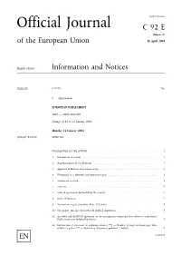 Official Journal C92E Volume 47 of the European Union 16 April 2004