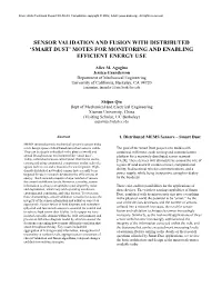 Sensor Validation and Fusion with Distributed Smart Dust Motes For