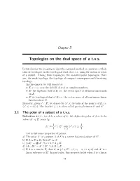 Topologies on the Dual Space of a T.V.S