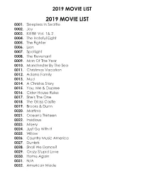 2019 Movie List 2019 Movie List 0001