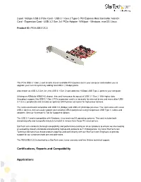 Certifications, Reports and Compatibility Applications