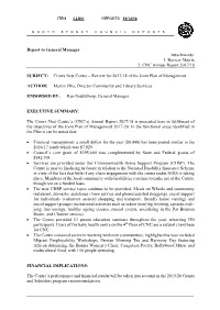 Crows Nest Centre – Review for 2017/18 of the Joint Plan of Management