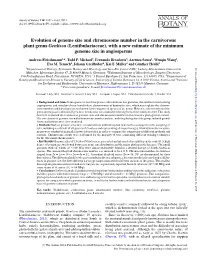 Evolution of Genome Size and Chromosome Number in The